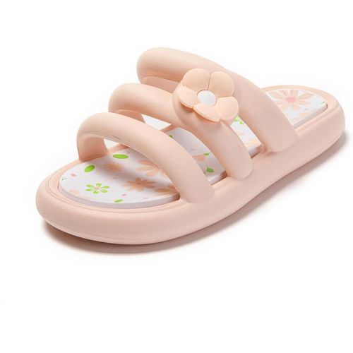 Maas-Claquette Femme Mignon Pantoufles Avec Fleur Confort Été Mules Pour Plage Piscine Douche