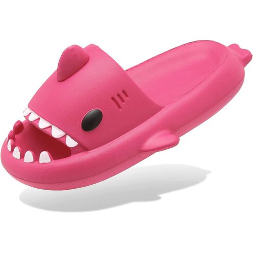 Maas-Claquettes De Requin Femme Homme Chaussons De Piscine Et Plage Antidérapante Sandales De Bain À Bout Ouvert Shark Slides Slippers