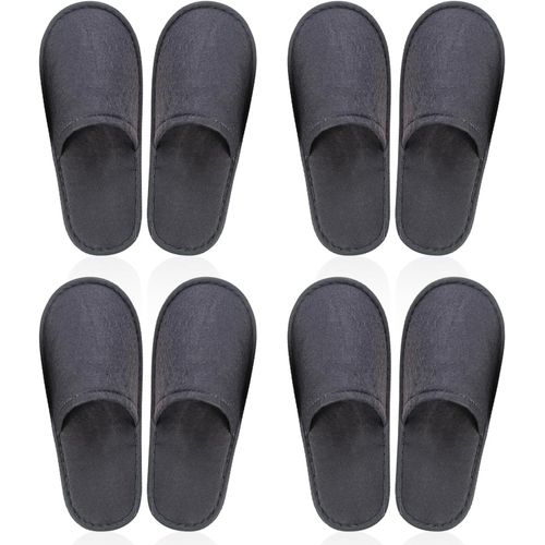 Maas-Pantoufles Jetables, 4 Paires Chaussons Invités, Pantoufles Hotel, Chaussons Jetables, Chaussons En Tissu Non Tissé, Antidérapants, Unisexe,Taille Universelle, Pour Hôtels Et Spa, Maison,Voyage