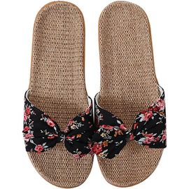 Chaussures Maasspantoufles Sandales Plage Lin Chaussons Antidérapantes Tongs Bout Ouvert Respirant Slippers Salle De Bain Piscine
