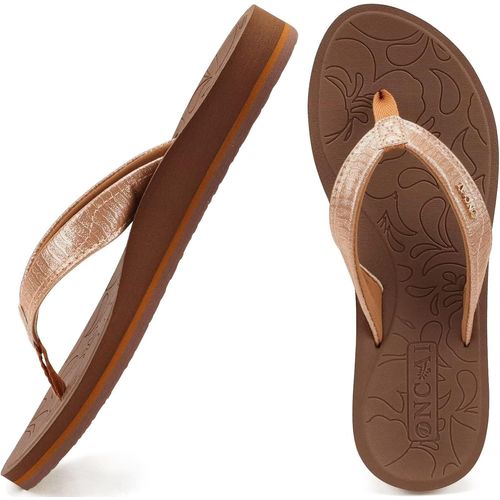 Maas-Tongs Femmes,Yoga Mat Anti-Dérapant Tongs Mode Sandales Plage D'été Pantoufles Avec Soutien De La Voûte Plantaire Semelles Eva Légères Taille 36-43 Eu
