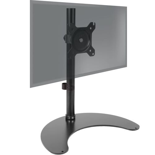 Duronic DM15D1 Support d'Ecran sur Socle pour Bureau – Hauteur Ajustable – Rotatif, Inclinable, Pivotable – Compatibilité VESA 75/100 – Acier – Socle Inclus