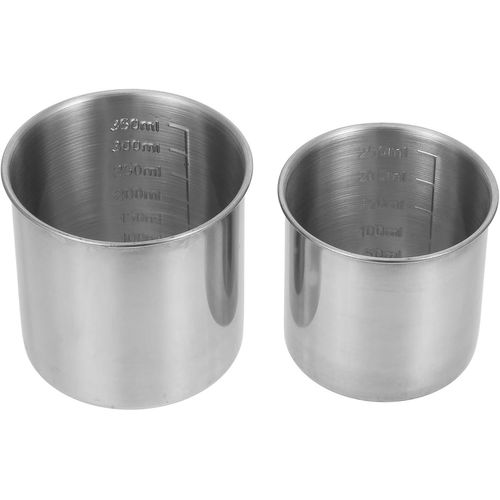 CFRX-Lot de 2 verres doseurs en acier inoxydable de 250 ml + 350 ml pour le riz - Outils de mesure pour cuiseur à riz avec