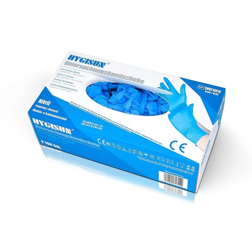 Lot De 100 Gants Jetables En Nitrile Non Poudrés-Gants D'examen-Bleu-Tailles S,M,L,Xl-Taille L