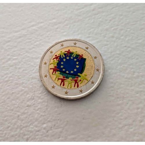 Espagne 2015 - 2 Euros - Drapeau Europeen - Couleur Colored Color In Farbe