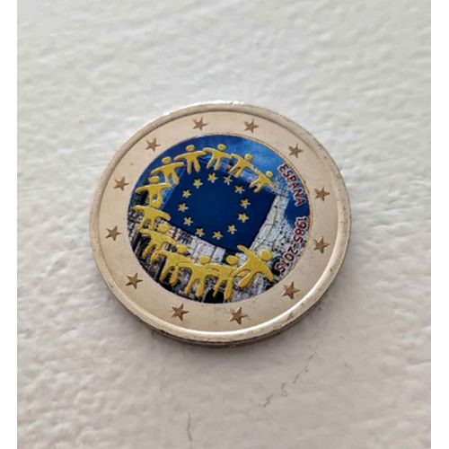 Espagne 2015 - 2 Euros - Drapeau Europeen - Couleur Colored Color In Farbe