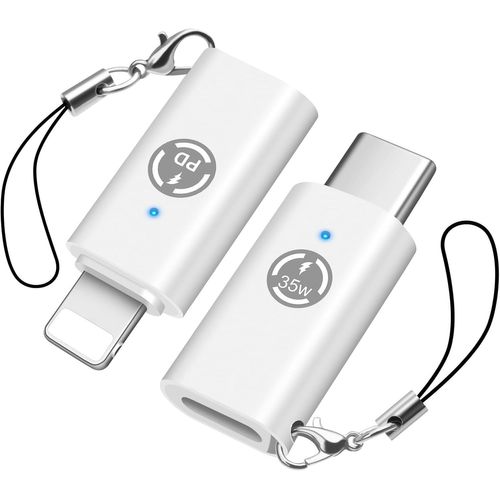 KALANKA-Adaptateur Lightning vers USB-C (2-Pack), PD 35W Recharge & Transfert de données Compatible OTG - Blanc