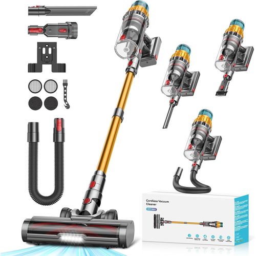 Aspirateur Balai Sans Fil 550W/48Kpa/70Min,2.0L Aspirateur Sans Fil Puissant Avec Brosse Anti-Enmêlement Améliorée,Recharge Murale,Écran Tactile Pour Poils D¿Animaux Tapis Sols Durs Et Voiture