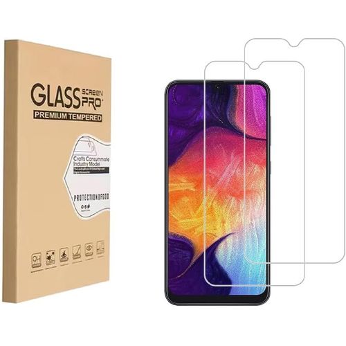 Sjzg-(2 Pack) Conçu Pour Samsung Galaxy A50 Protecteur D'écran En Verre Trempé 9h Anti Scratch Hd Clear Bubble Free, Film Vitre De Protection