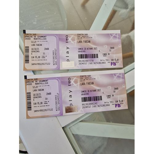 Deux Billets Pour Le Concert De Lara Fabian Au Zénith Sud Montpellier Le 18/10/2025
