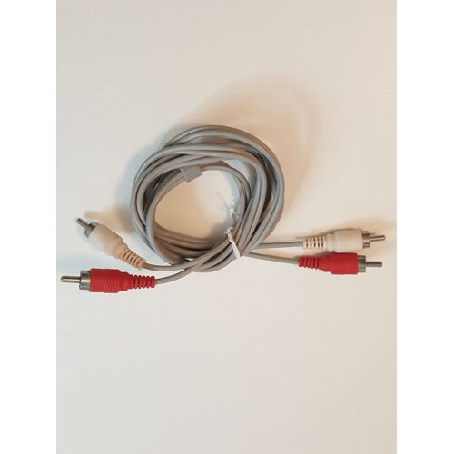 Câble audio 2 x RCA rouge blanc mâle vers mâle, cordon gris, 1.5 m