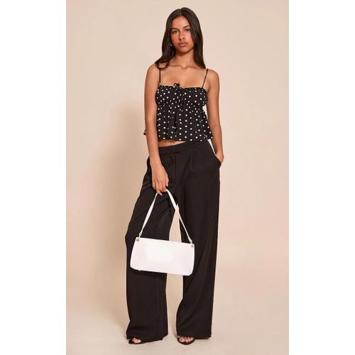 Petite Pantalon De Tailleur Large Noir, Noir