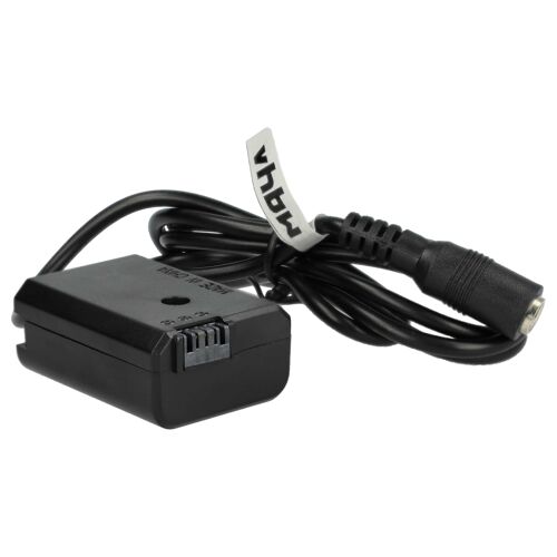 vhbw Adaptateur batterie factice compatible avec Sony Smartshot ILCE-QX1 appareil photo, reflex, numérique, DSLR