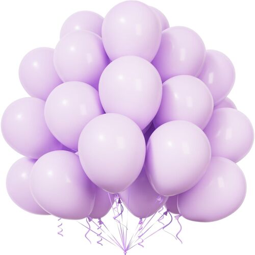 Ballons Pastel Violet, 50Pièces 12Pouces Macaron Violet Latex Ballon Arche Guirlande Fille Femmes Princesse Anniversaire Baptême Douche Bébé Mariage Proposition Valentin Douche Nuptiale Déco