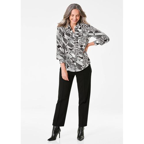 Chemisier Imprimé Avec Motif Floral - Noir / Crème / À Motifs - Gr. 52 De Goldner Fashion