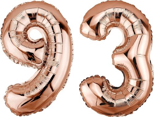SJZG-Ballon Gonflable Or Rose - 100 Cm - Décoration D'Anniversaire De Mariage (Chiffre 93)