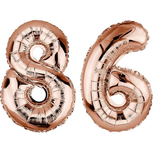SJZG-Ballon En Plastique Or Rose 100Cm Anniversaire Mariage Décoration (Chiffre 86)