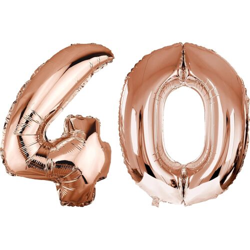 SJZG-Ballon Gonflable Or Rose - 100 Cm - Pour Anniversaire, Fête, Mariage (Numéro : 40)