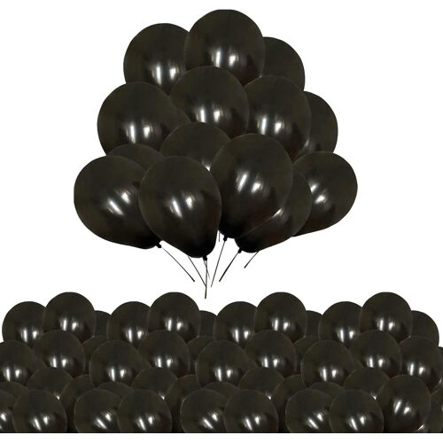 SJZG-Noir Ballons 10 Inch 100Pcs Noir Latex Ballons Paquet Fort Épais Ballons Fête Pour Mariage Anniversaire Bébé Douche Noël Fête Événement Décoration
