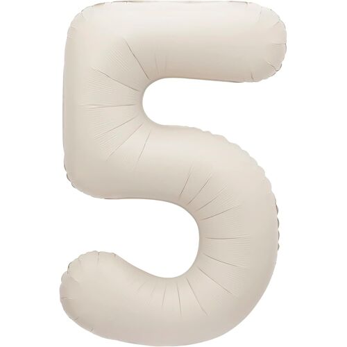 SJZG-Giant Foil Number 5 Balloon - 86 Cm - Matte Nude Colour - 1 Count (Pack Of 1)