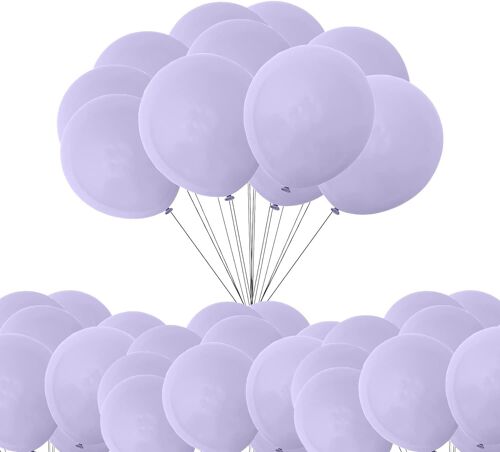 SJZG-Helium-Grade Latex Ballons Pour Anniversaire, Anniversaire, Enfants Fête Supply, Bébé Douche, Noël, Spécial Événement Décorations - Pastel Violet Foncé, 100Pcs