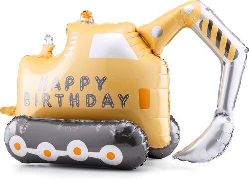 Sjzg-Ballon Gonflable Xxl Autoportant À L'hélium, Motif De Pelleteuse, Chantier De Construction, Stable Et Durable, Cadeau Pour Garçons Et Filles, Réutilisable (Ballon En Aluminium, Pelleteuse)