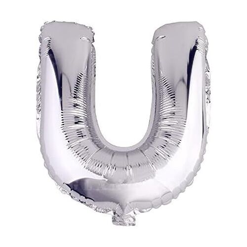 SJZG-Ballons En Aluminium - 40 Cm - Chiffres De 0 À 9 Lettres De A À Z - Pour Décoration De Fête, Anniversaire, Douche Prénatale, Mariage, Bal De Fin D'Année (Lettre U)