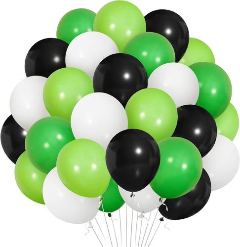 SJZG-Lot De 30 Ballons En Latex Vert Et Noir Mat De 30,5 Cm Pour Jeux Vidéo Sur Le Thème Des Jeux Vidéo, Anniversaire, Fête Prénatale