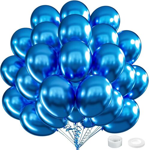 Lot De 60 Ballons Bleus De 30,5 Cm, Pour Anniversaire, Mariage, Hélium, Décoration Pour Anniversaire, Saint-Valentin, Remise De Diplôme, Fête