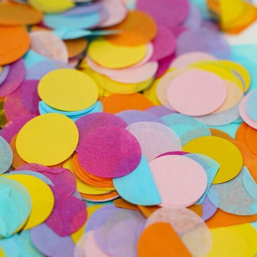 SJZG-Confettis Ronds En Feuille De 2,5 Cm, Mélange De Confettis Arc-En-Ciel, 6 000 Pièces Pour Fêtes, Mariages, Décoration De Table (Rose, Cerise, Lilas, Turquoise, Bleu, Jaune, Orange, Doré)