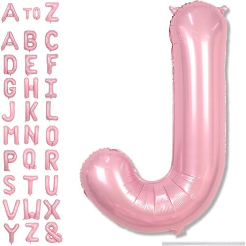 SJZG-Ballon « J » Rose Nacré Gonflable En Mylar Pour Décoration De Fête D'Anniversaire De Fille - 101,6 Cm