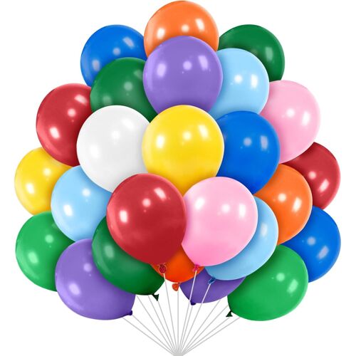 SJZG-Lot De 100 Mini Ballons En Latex Multicolores De 12,7 Cm Pour Anniversaire, Mariage, Fiançailles, Festival, Décoration De Fête (Couleur Aléatoire)