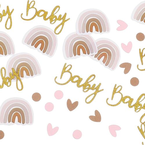 SJZG-120 Pièces Confettis Anniversaire,Baby Shower Decoration Anniversaire,Confetti Deco Table Anniversaire Happy Birthday Décoration Confettis À Paillettes Pour Fête Prénatale Table Confettis