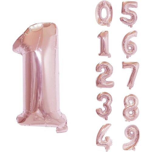 SJZG-Feuille De 16 ""Ballons De Drap, Numéro 1 Ballon, Self Scellant Ballons D'Hélium Pour Anniversaire, Mariage, Fournitures De Fête, Décoration, Ballons De Feuille Pour Fêtes, Or Rose