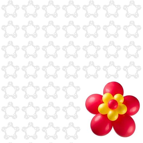 SJZG-Lot De 100 Pinces À Ballons En Forme De Fleur Pour Décoration De Mariage, Accessoires De Fête D'Anniversaire