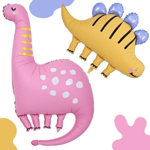 SJZG-Grand Ballon Gonflable En Mylar À L'Hélium Pour Filles Et Garçons - 96,5 À 109 Cm - Motif Dinosaure - Pour Fête Prénatale, Anniversaire, Jardin D'Enfants - Accessoires Photo De La Jungle