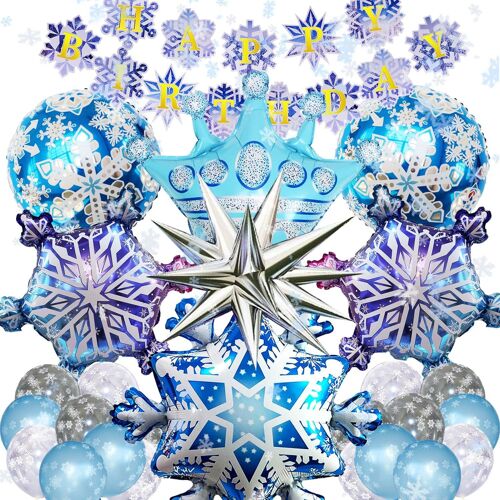 CAUC-Ballons en aluminium avec flocons de neige, ballons en latex, flocons de neige, ballons en latex, ballons de fête, ballons en aluminium pour enfants