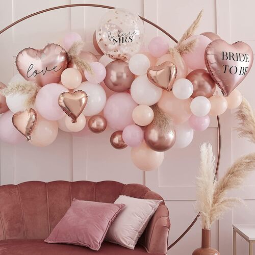 SJZG-Décoration Pour Enterrement De Vie De Jeune Fille - 80 Ballons En Feuille D'Or Rose Et Rose Avec Confettis