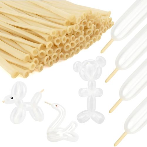 Sjzg-Lot De 100 Ballons Longs Transparents Pour Modélisme - Pour Mariage, Bachlorette, Fête D'anniversaire, Décoration De Noël