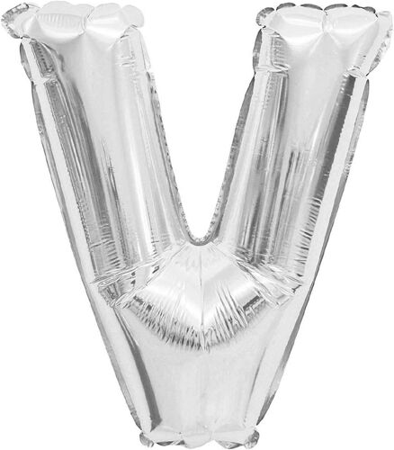 SJZG-Ballons Gonflables En Aluminium - Lettres Et Chiffres Et Caractères En Or - 80 Cm - Décoration Festive - , Plastique, V - Argent., Argenté