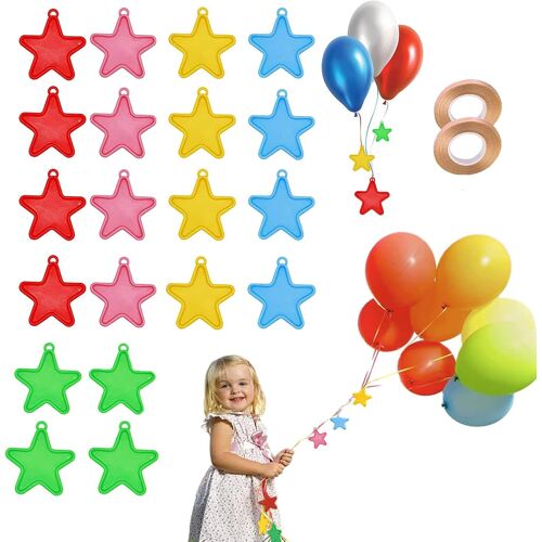 SJZG-Lot De 20 Poids Et Rubans Pour Ballons ¿ Pendentifs Colorés Pour Ballons À L'Hélium ¿ Fournitures De Décoration De Fête V2