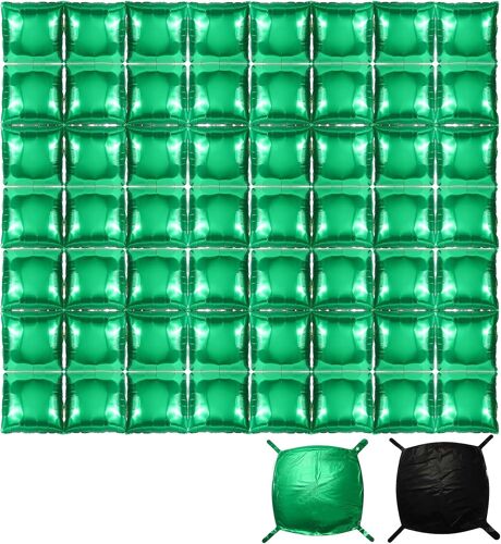 SJZG-56Pcs Ballons Muraux Carrés En Aluminium À Thème Pixel, Toile De Fond Ballon Cubique Double Face Vert Et Noir Kit Tunnel D'Arche À Thème Jeu Pour Décorations De Fête D'Anniversaire Photomaton