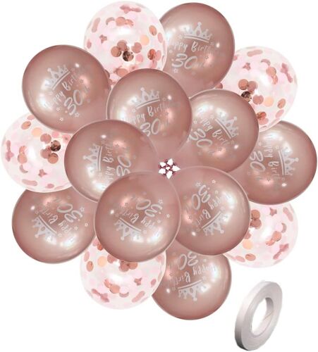SJZG-Lot De 20 Ballons Or Rose Pour 30E Anniversaire Pour Femme - 30 Ans