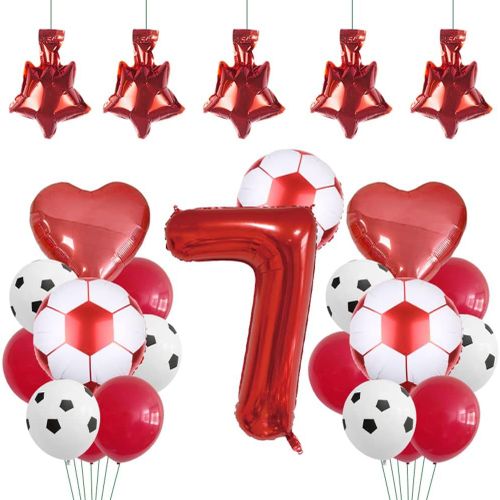 Kit De Ballon De Football En Forme De C?Ur En Latex En Forme De C?Ur Pour Décoration De Fête Sur Le Thème Du Football, Anniversaire, Anniversaire De Mariage - 81,3 Cm - Rouge