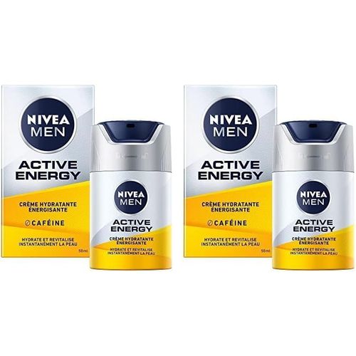 Men Active Energy Crème Visage Énergisante (1 X 50 Ml), Crème Hydratante Non Grasse Pour Homme, Soin Visage Enrichi En Vitamin+ Complex & Coenzyme Q10 (Lot De 2)[Z2154] 