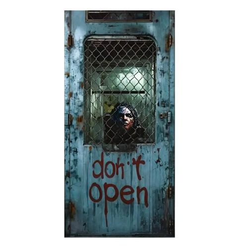 Bannière de porte d'halloween en Polyester, 72.83x35.43 pouces, fantôme d'hôpital, tête effrayante, décoration de scène, fournitures de fête d'halloween, photographie-90X185CM-TYPE1