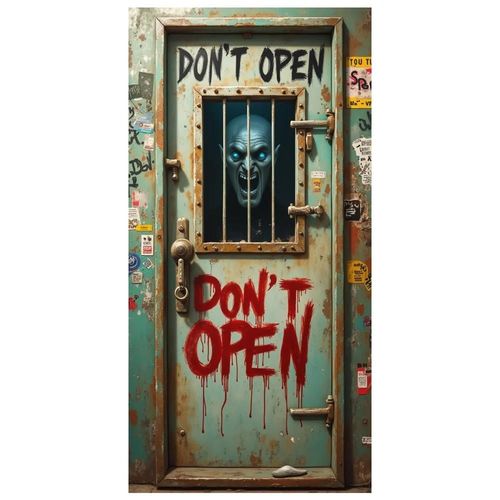 Bannière de porte d'halloween en Polyester, 72.83x35.43 pouces, fantôme d'hôpital, tête effrayante, décoration de scène, fournitures de fête d'halloween, photographie-90X185CM-TYPE7