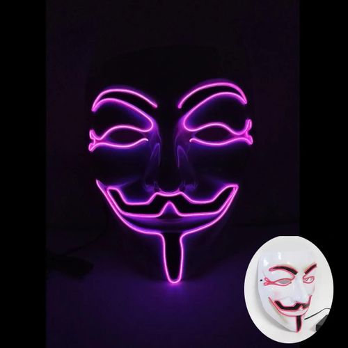 Masque À Thème De Film Lumineux Rave D'halloween, Masque Anonyme À Lumière Led V Pour Vendetta, Masque Complet Scintillant Pour Fête Cosplay-21