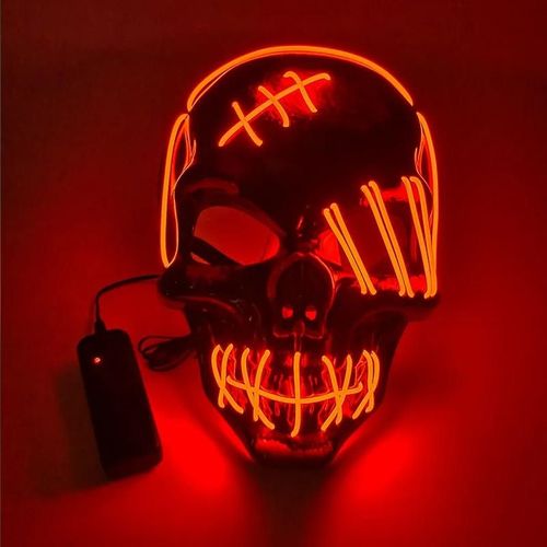 Masque De Ixd'halloween Cosplay, Lumière Led Shoous, El Neon Glowing Anime, Masques De Tim Ade, Masques De Carnaval D'horreur-Style 19