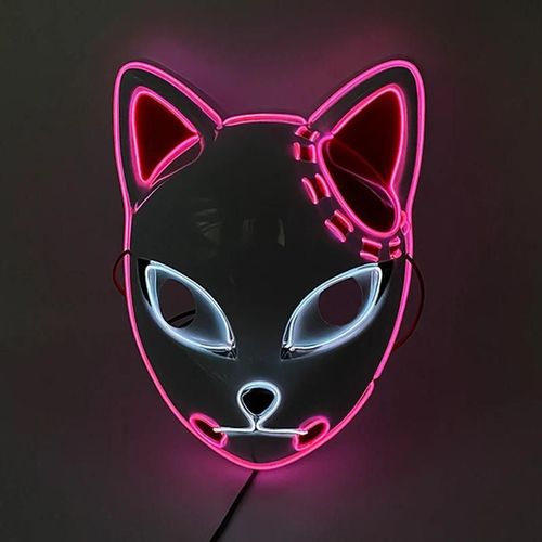 Masque De Ixd'halloween Cosplay, Lumière Led Shoous, El Neon Glowing Anime, Masques De Tim Ade, Masques De Carnaval D'horreur-Style 8